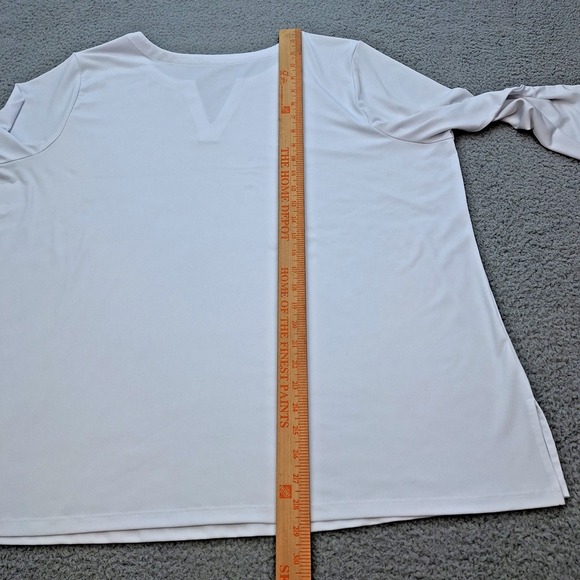Susan Graver Top Womens‎ 3X White Modern Essentials Liquid Knit V-Neck Tunic - Picture 5 of 9